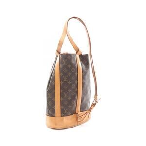 Louis Vuitton Randonne Monogram Shoulder Bag Canvas Leather Brown